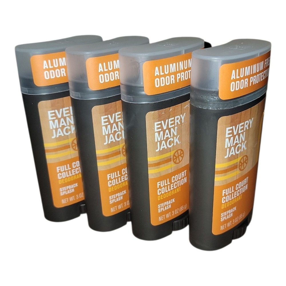 Every Man Jack Stepback Splash Deodorant 3 oz Full Court Collection Lot of 4
